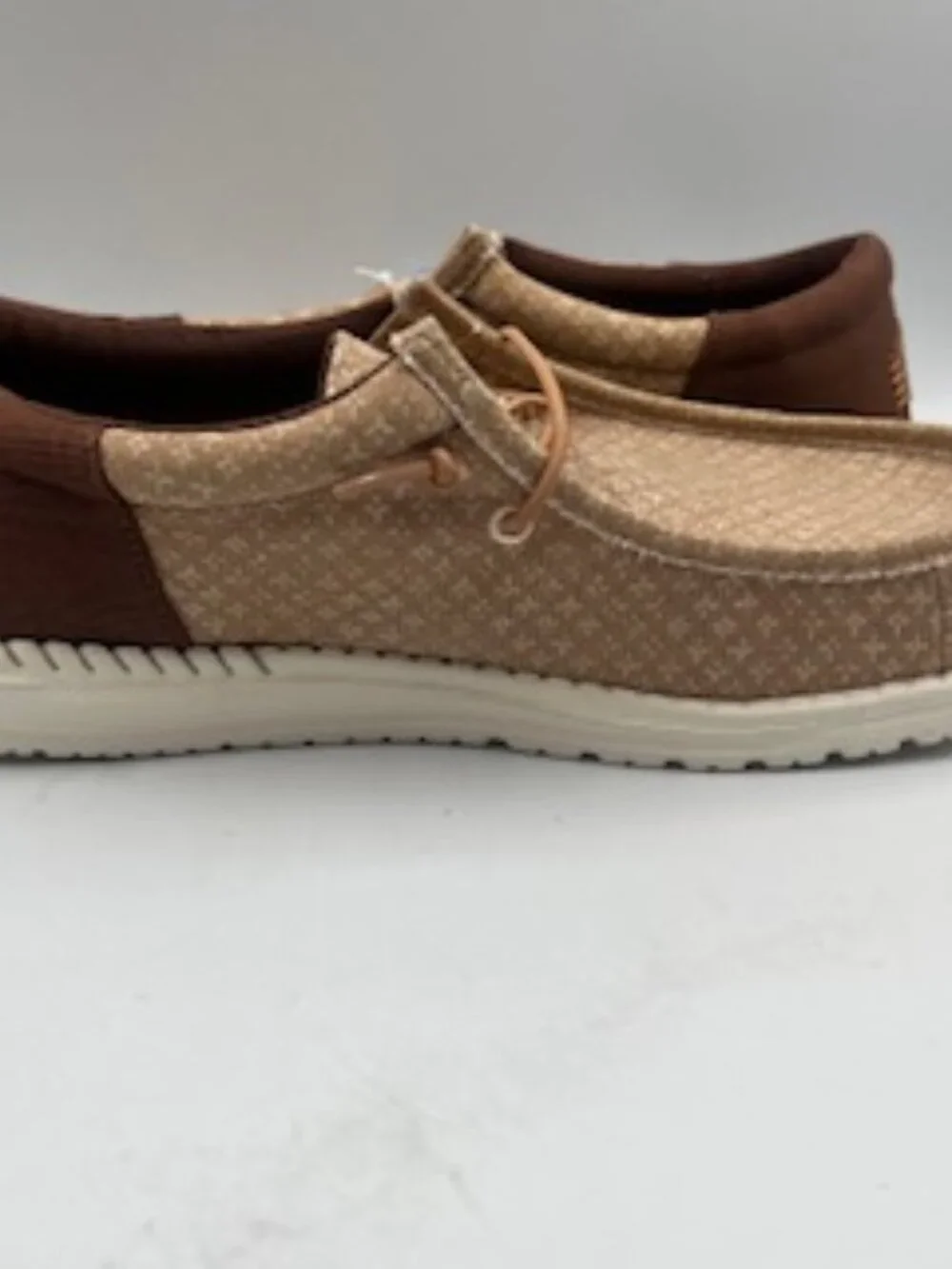 NEW Hey Dude Wally Funk Block Print Slip On Sneakers Men’s 11 Brown NWT